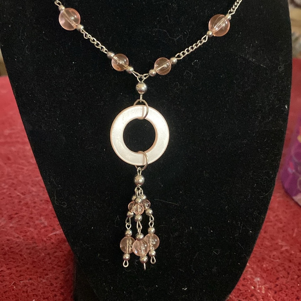 Elegant Pink and Silver Necklace